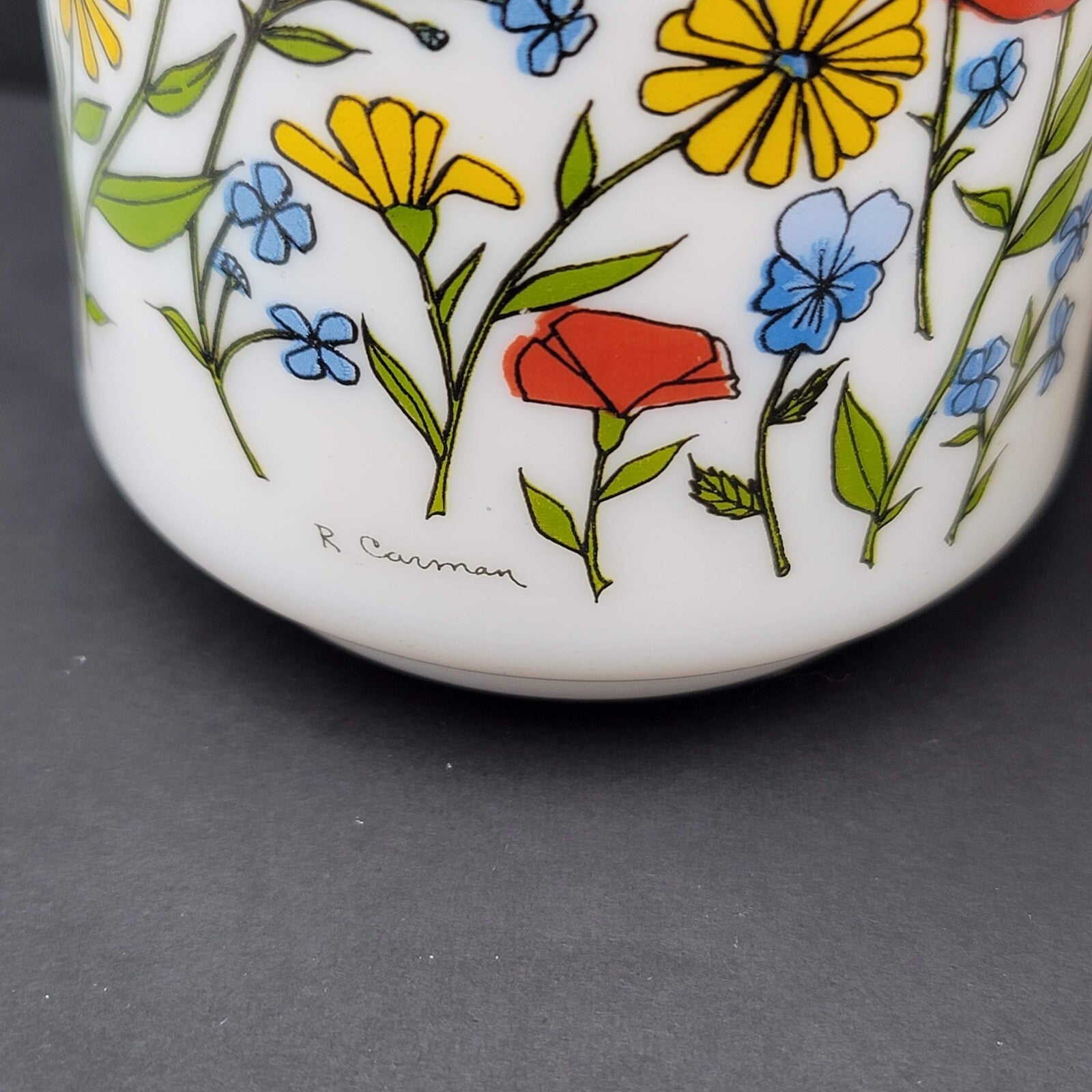 Vtg White Milk Glass Coffee Mugs Made in France Lot of 3 Butterfly Flowers Plant