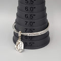 Matthew 19 Scripture Bangle Charm Bracelet Silver tone Fish Charm