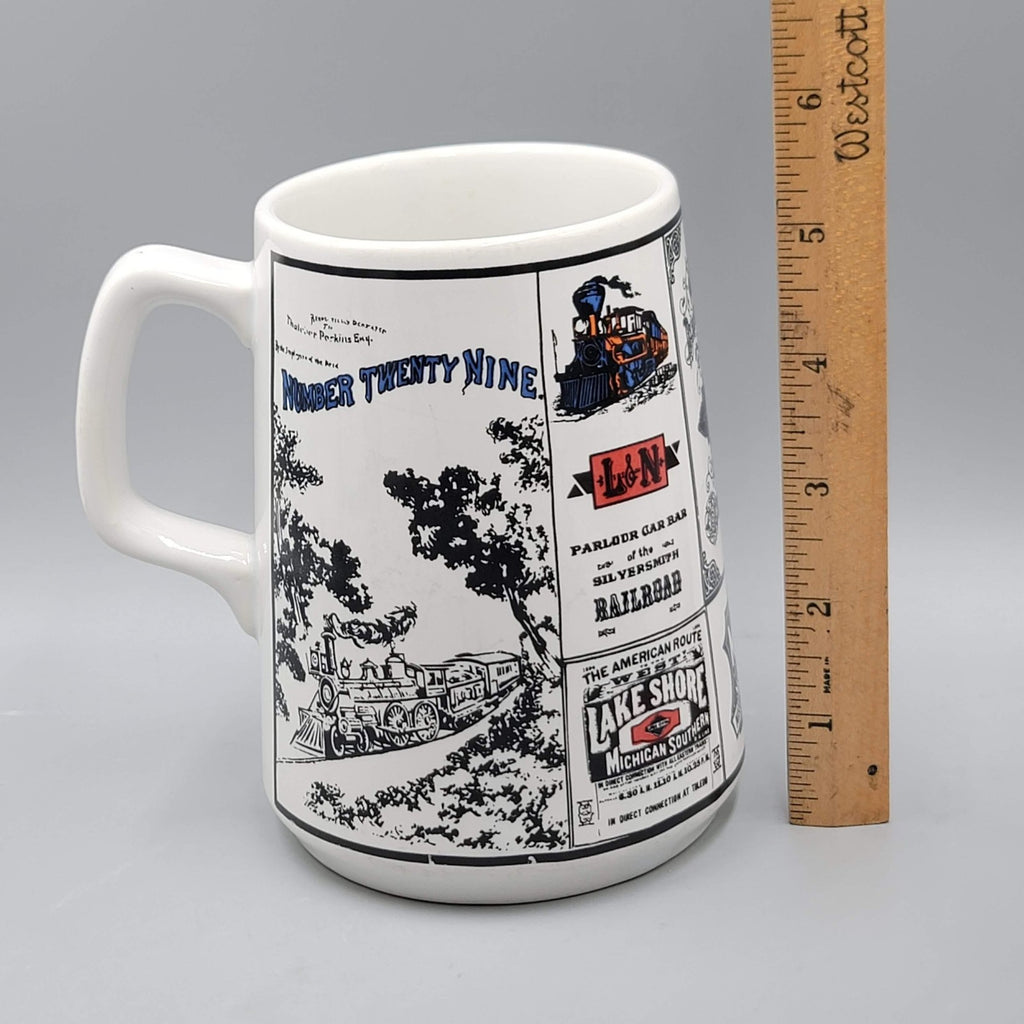 Railroad Poster Ceramic Coffee Mug Cup Train Engines Rock Island L&N MKT Retro