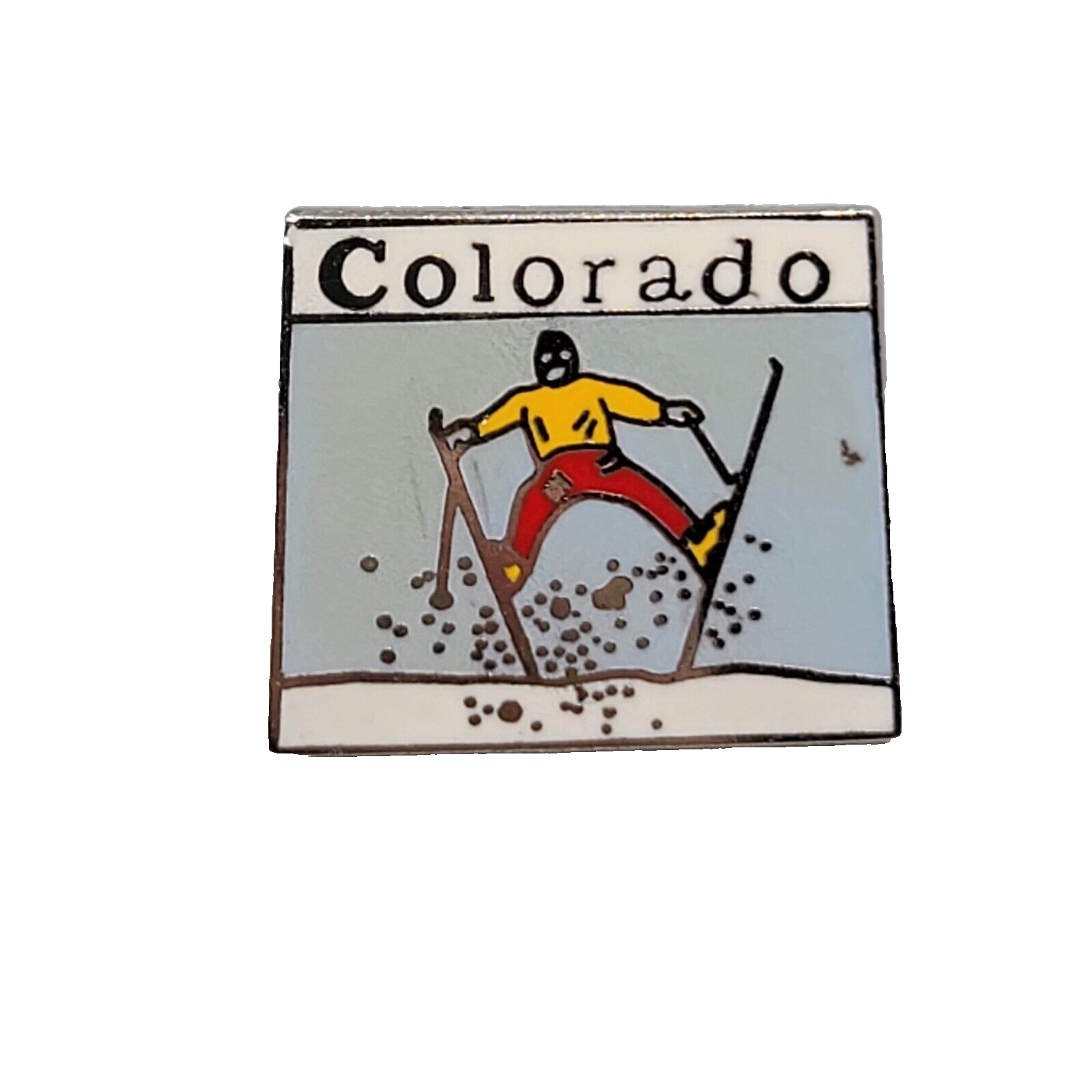 Vintage Enamel SKI PIN Colorado Collectible Souvenir Hat Lapel Pin