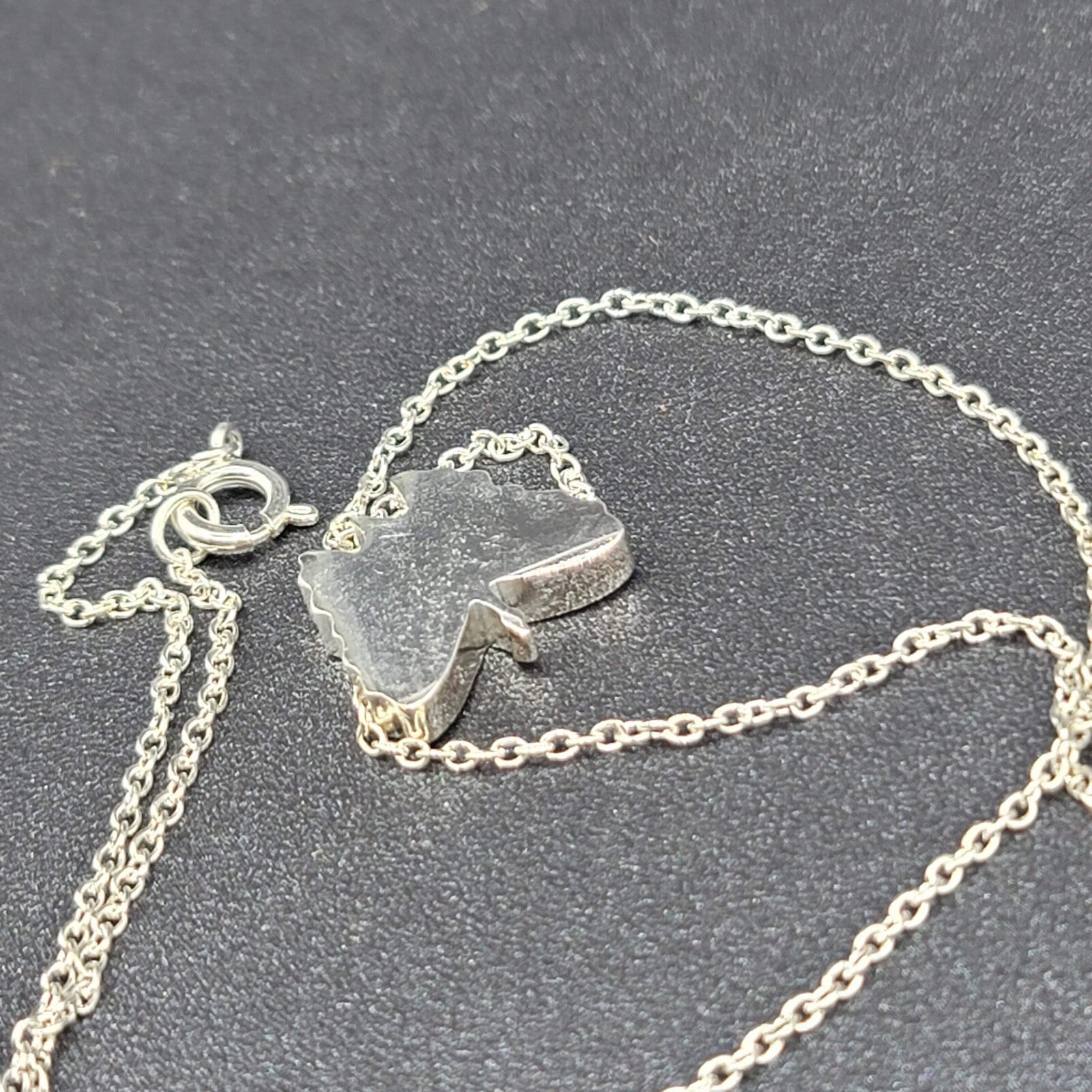 Butterfly Pendant Necklace Silver Plated 19"