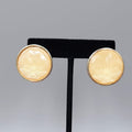 Round Faceted Glitter Acrylic Pierced Earrings 1 1/8"