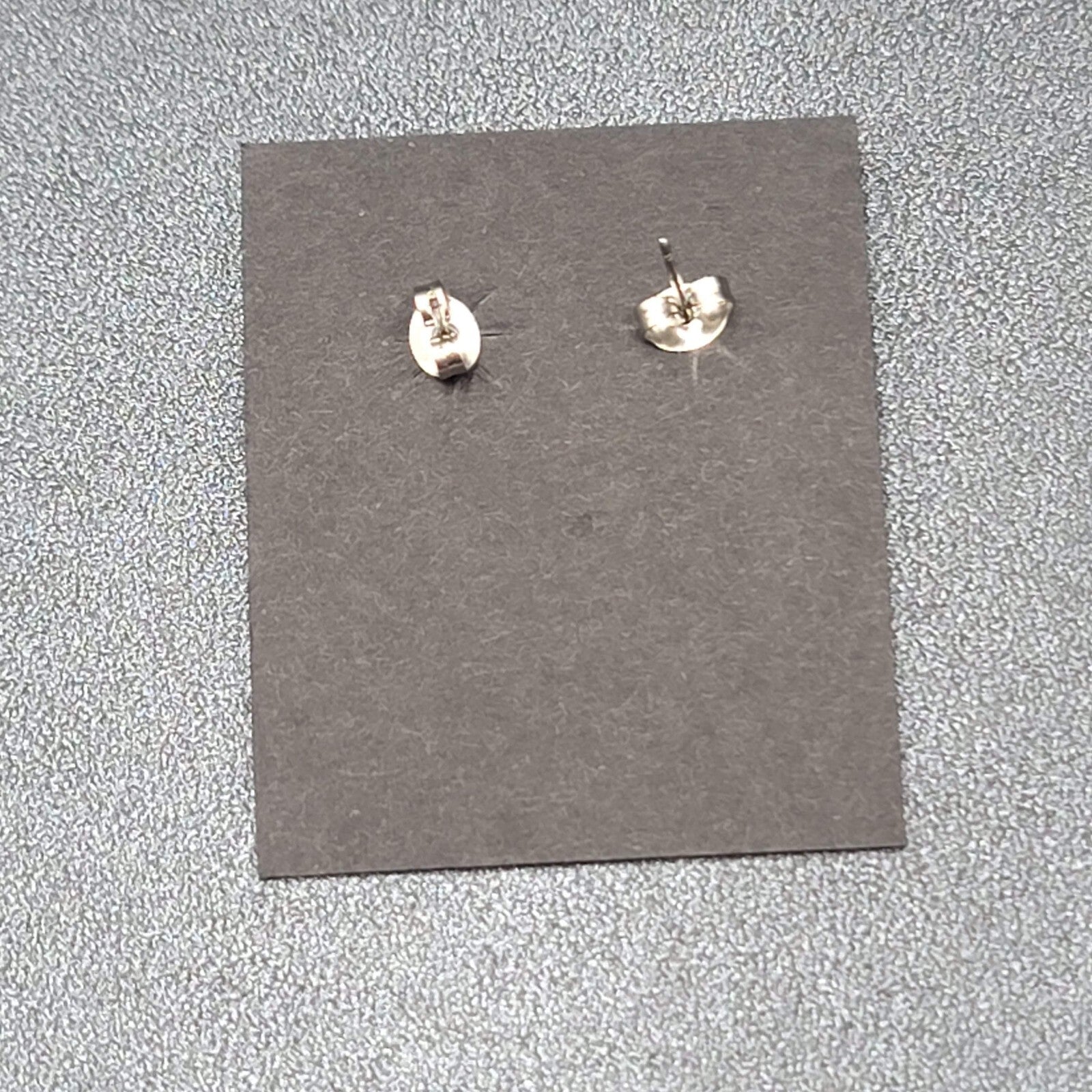Vintage Peace Sign Pierced Earrings Silver Plated Turquoise Coral Inlay NOS