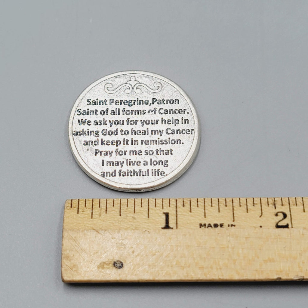 Saint Peregrine Patron Saint of Cancer Prayer Coin Token Medal Pocket Token Gift