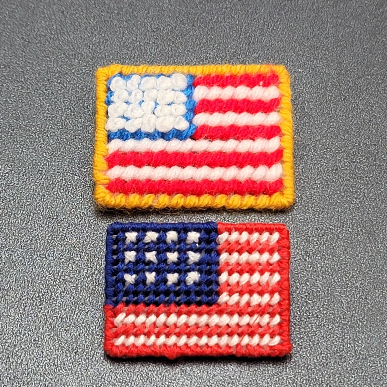 Vintage Handmade Americana Lapel Pins American Flag Lot of 2 Patriotic