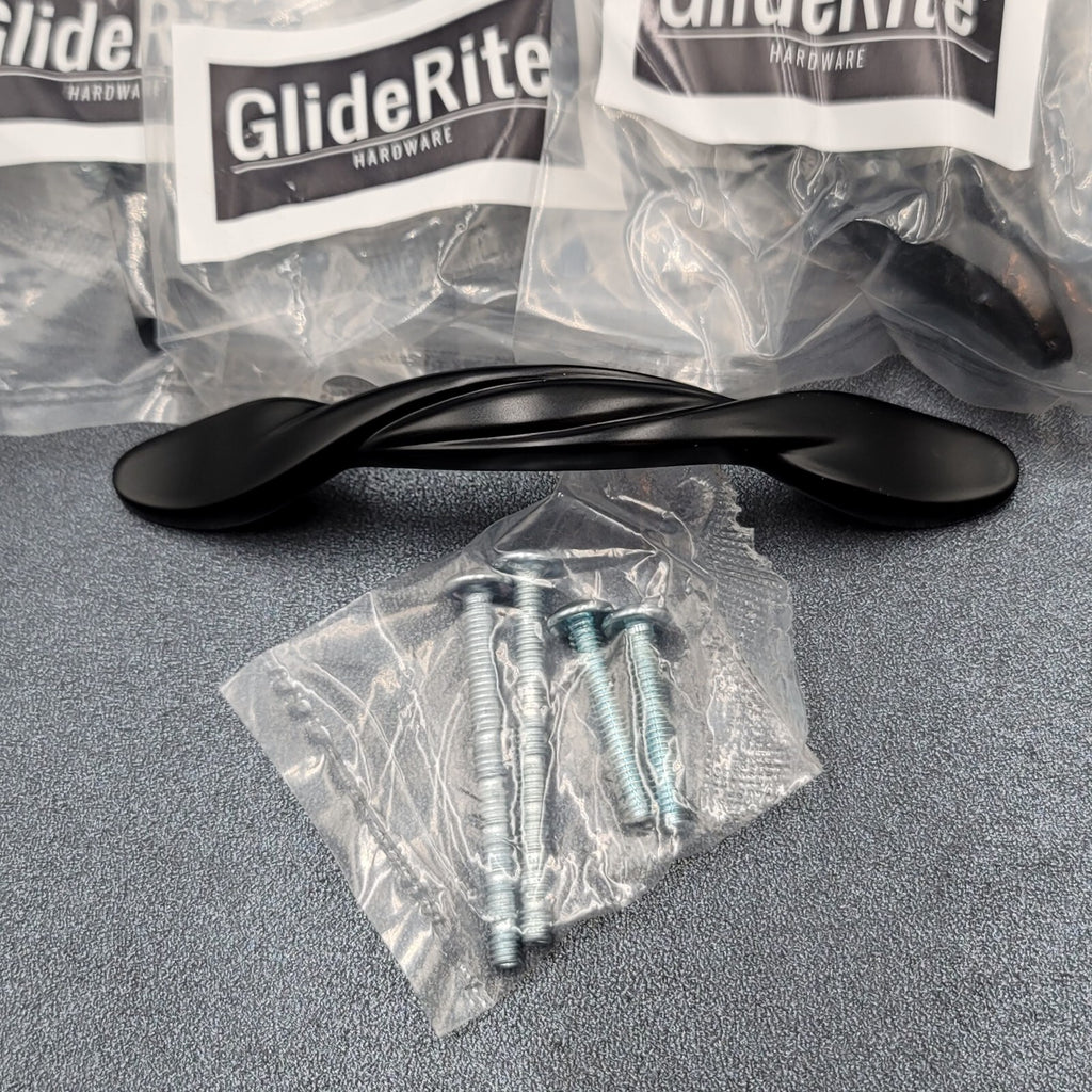 6 GlideRite Twist Cabinet Hardware Handle Pull Oil Rubbed Black 3" 87340-ORB-1