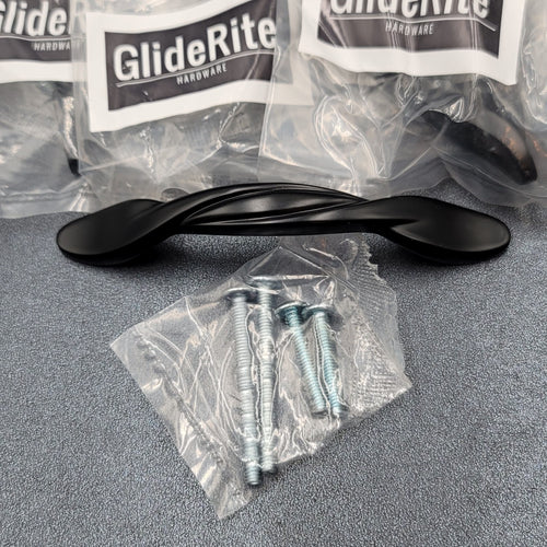 6 GlideRite Twist Cabinet Hardware Handle Pull Oil Rubbed Black 3" 87340-ORB-1