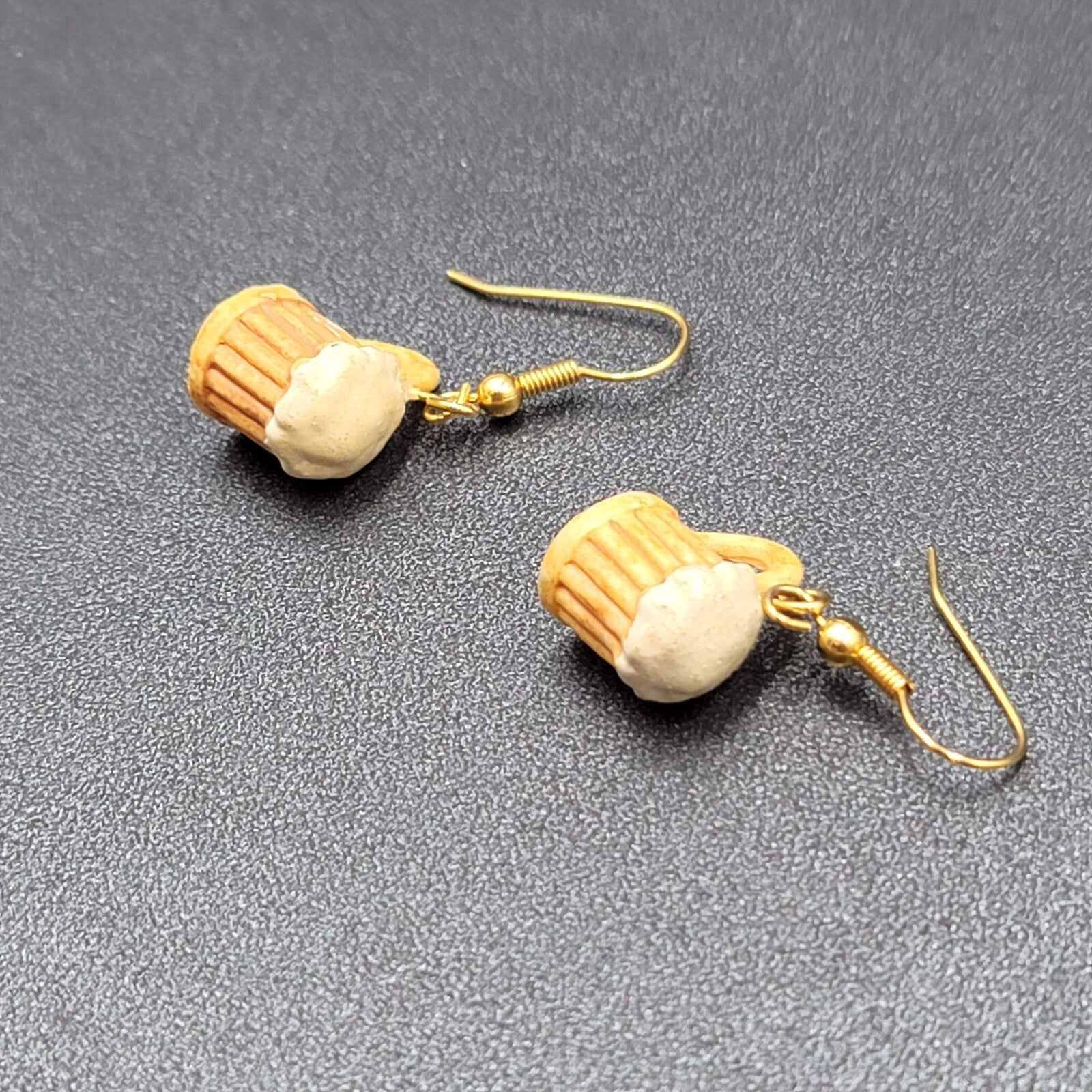 Root Beer Pierced Earrings Foamy Mug Dangle 1/2"