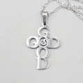 God is Good Cross Pendant Necklace Silver tone New Chain 18"+