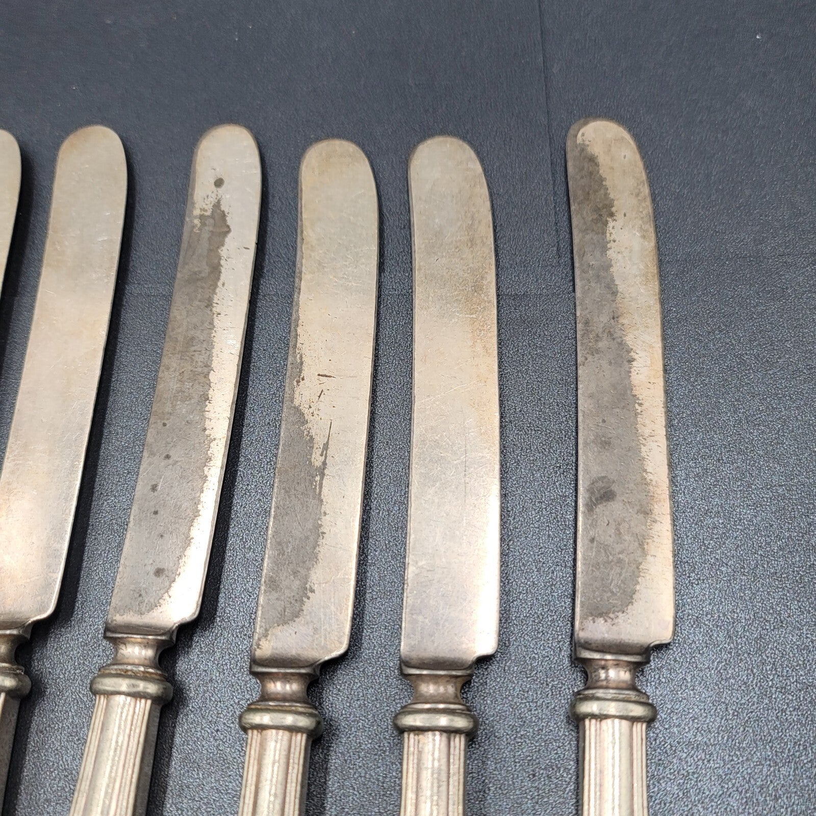 6 Antique Holmes Edwards Dinner Knives Flower 1 Serving Spoon