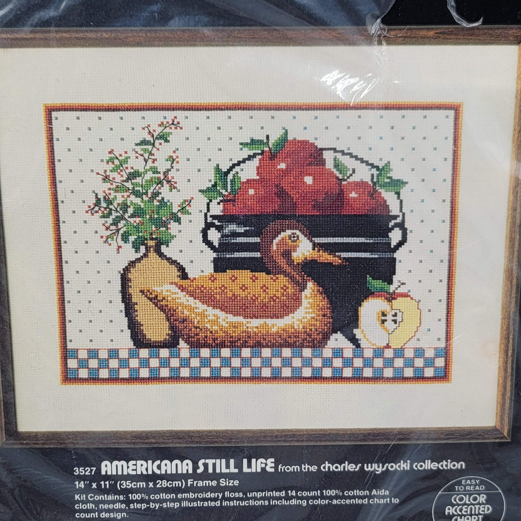 Dimensions Cross Stitch American Still Life 3527 Charles Wysocki 1982 Duck Apple