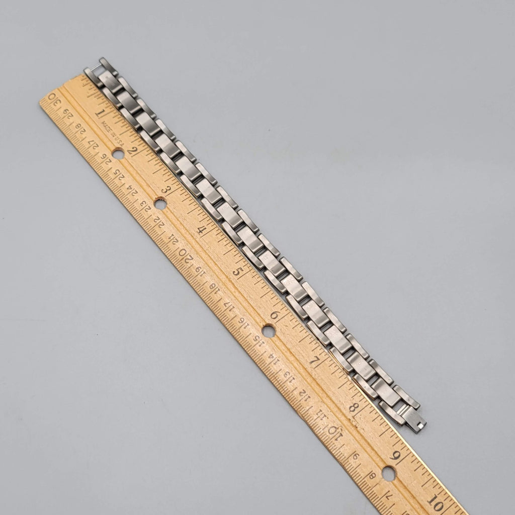 Mens Titanium Link Bracelet Two Toned Size 8.5