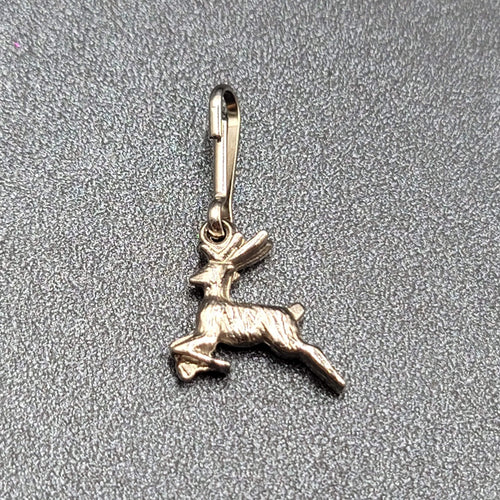 Deer Charm Purse Charm Bag Charm Zipper Pull Keychain Gift Silver tone 3/4"