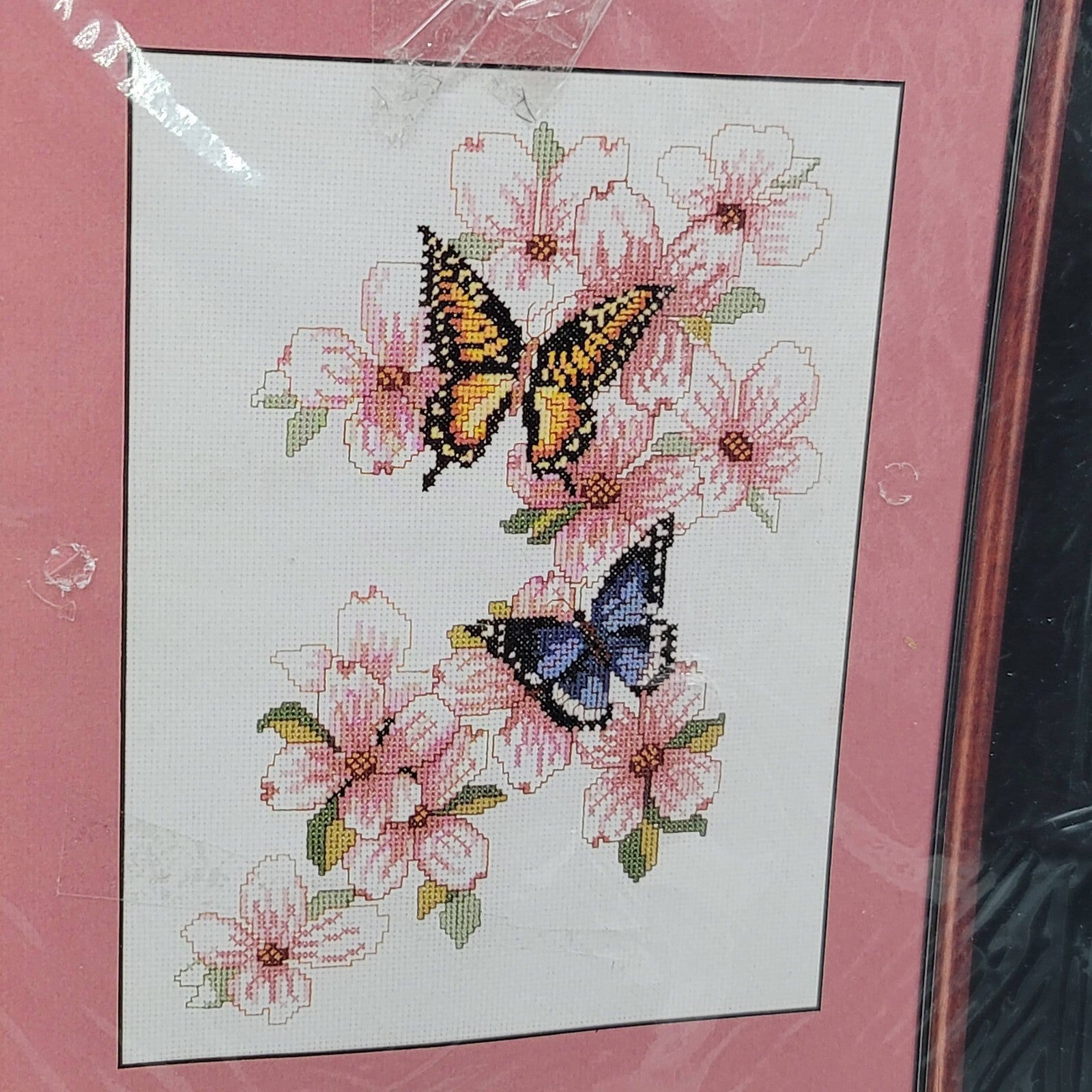Vintage Bucilla Cross Stitch Kit Butterflies Dogwood Flowers 9x12 40460 NEW