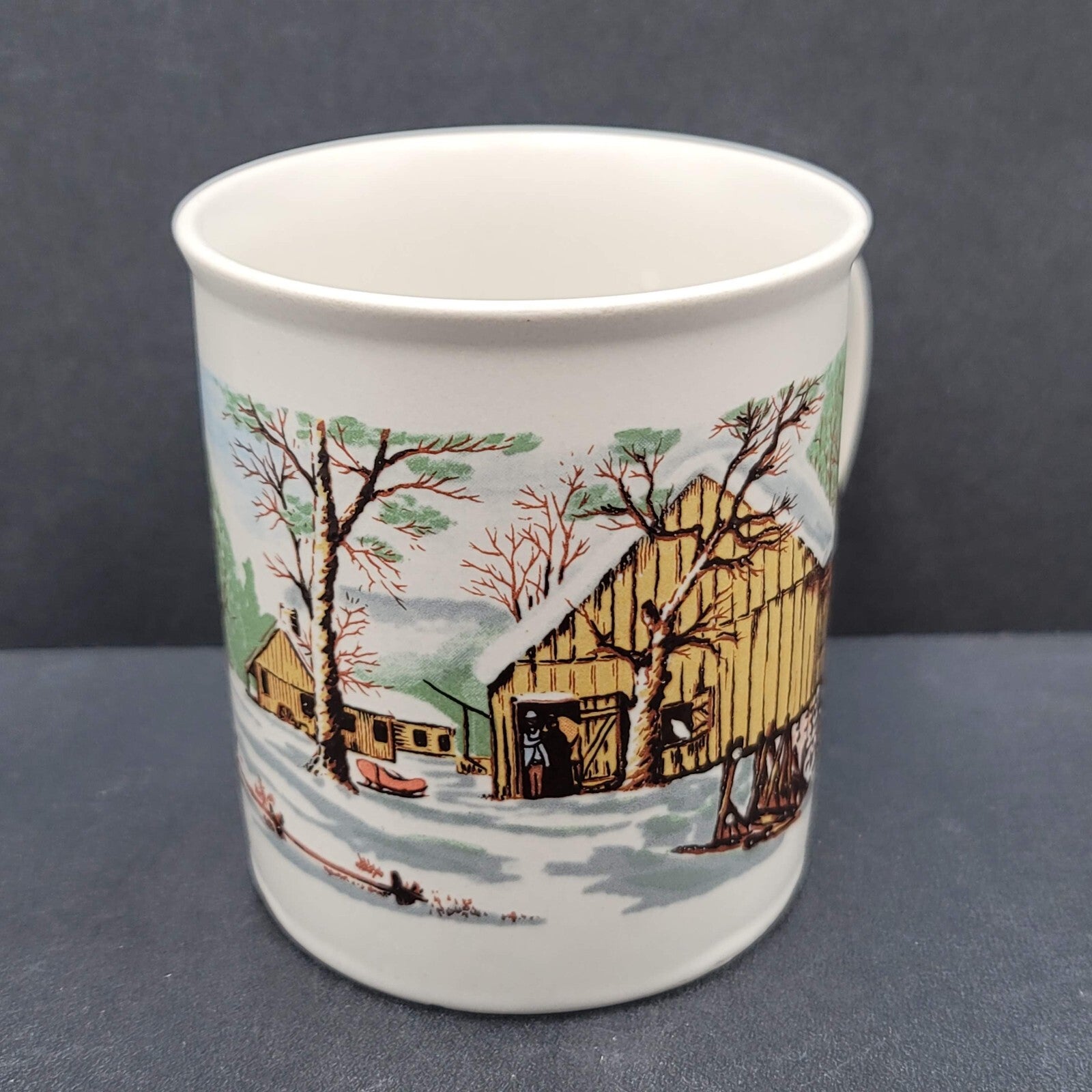 Sunny Stoneware Coffee Mug Made in Korea Winter Scene