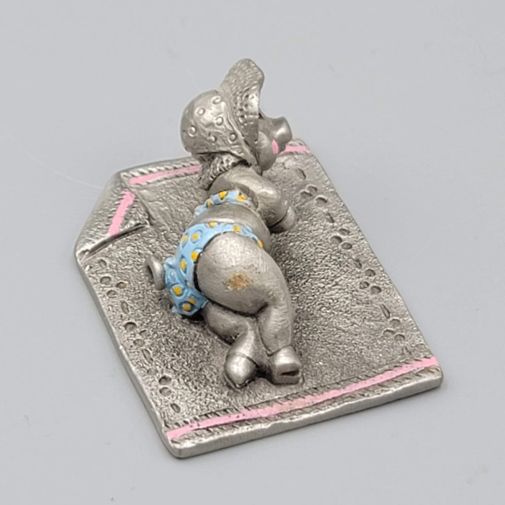 VTG Hudson Fine Pewter Pig wear swimsuit Anthropomorphic Miniature Figurine 3428