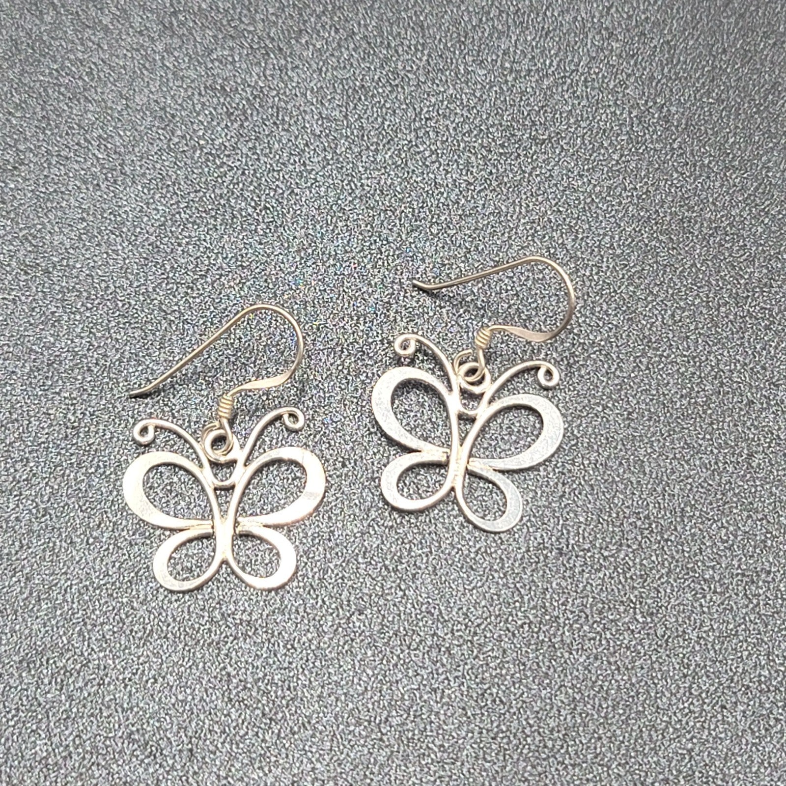 Butterfly Sterling Silver Pierced Earrings 925 5/8"