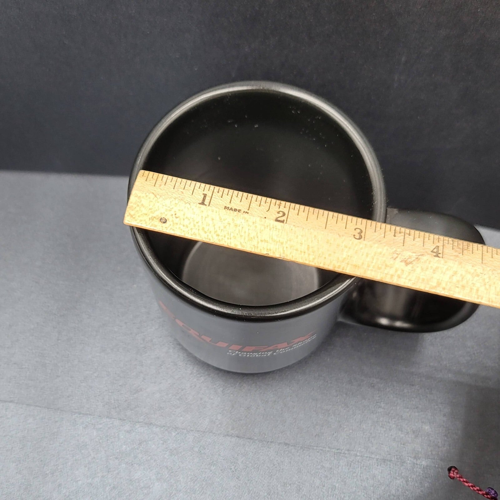 Equifax Coffee Mug Cup Black Advertising Rubber Bottom