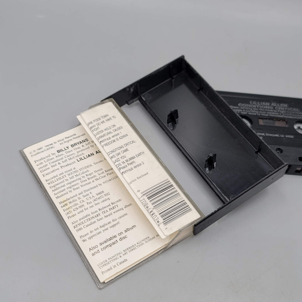 Lillian Allen  Conditions Critical Cassette Tape 1987 Redwood