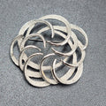Vintage Sarah Coventry Brooch Silver Tone Circle Fashion Pin MCM 2"