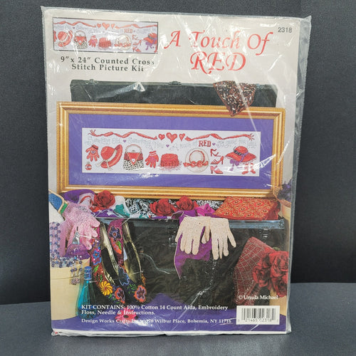 Design Works A Touch of Red Counted Cross Stitch Kit 2318 Red Hat Society NEW