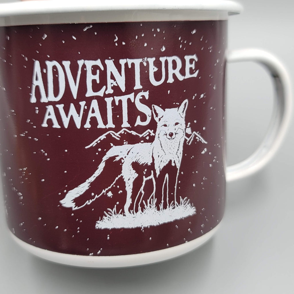Ollee Bee Enamel Tin Campfire Coffee Mug Enamelware Color Changing Adventure