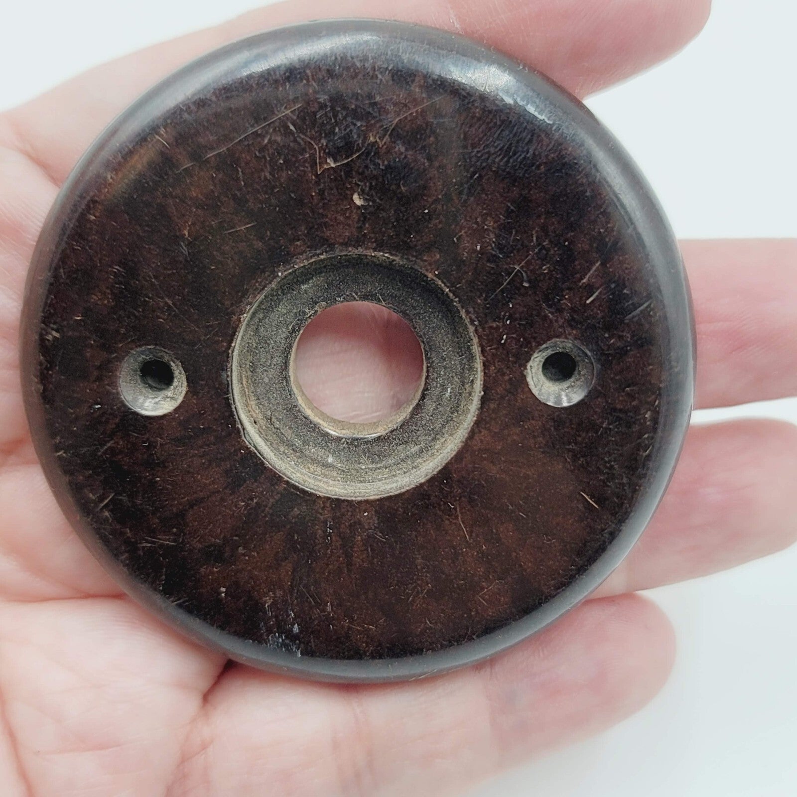 Vintage Bakelite Everite Doorknob Rosette Escutcheon Salvage Door Hardware 2.5"
