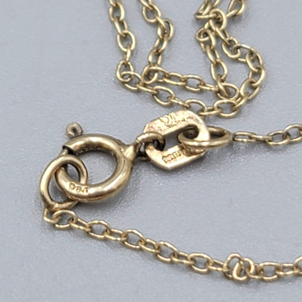 Gold Plated Sterling Silver Open Circle Pendant Diamond Ruby Chips Necklace 18"