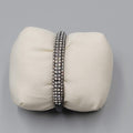 Black Rhinestone Hinged Bangle Bracelet 6.75"
