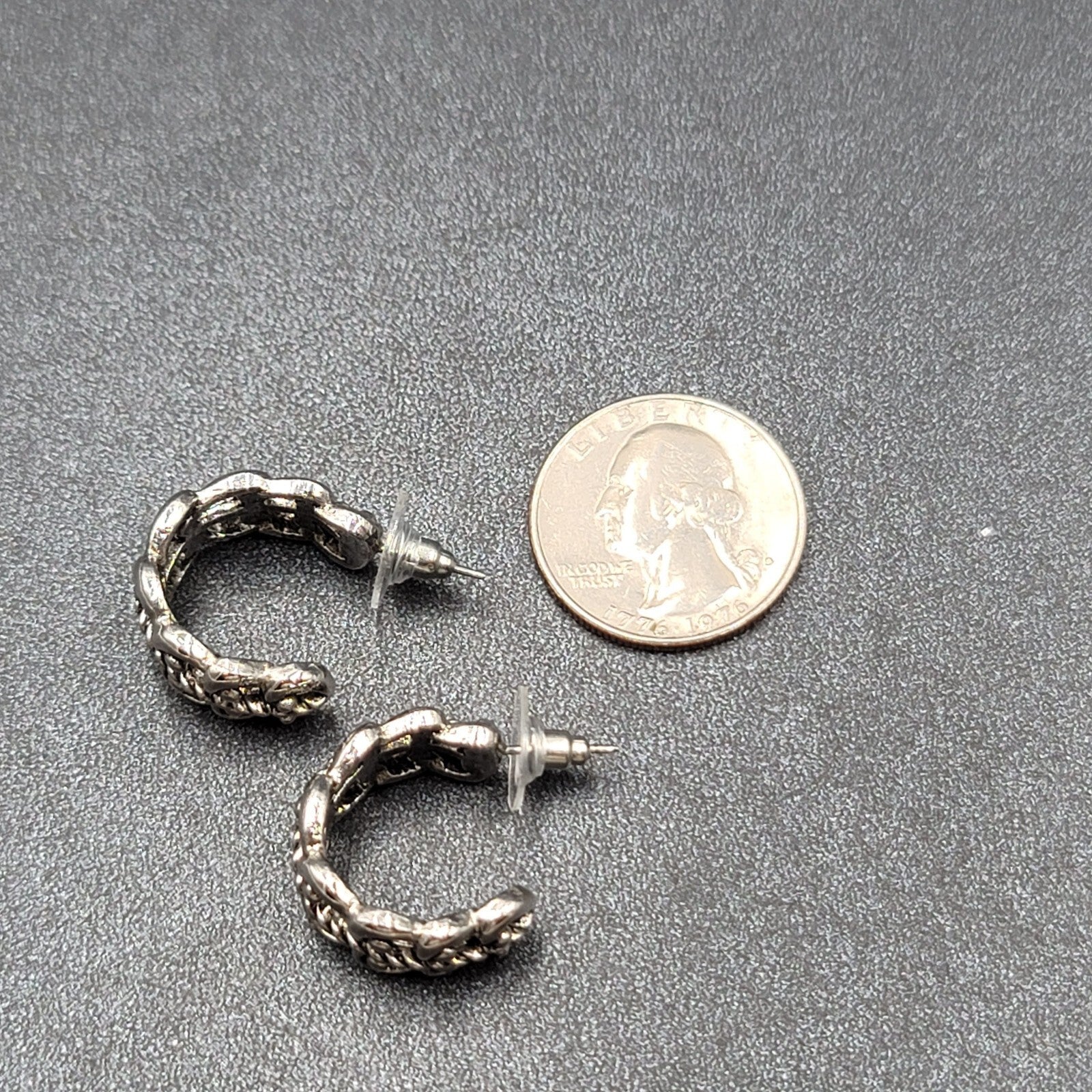 Pierced Earrings Ornate Open Work Wide Hoops 3/4"