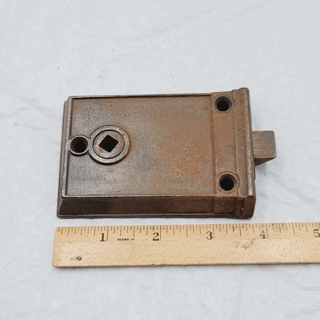 Antique Surface Mount Mortise No Keeper Spindle Hole No Lock  H0114