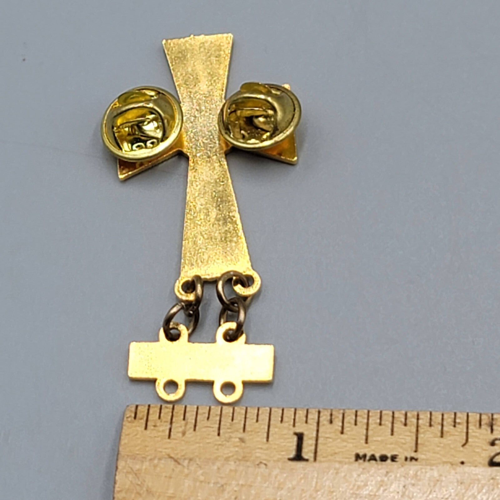 Christian Wheat Ministry Cross Gold Plated Pin 1.5"