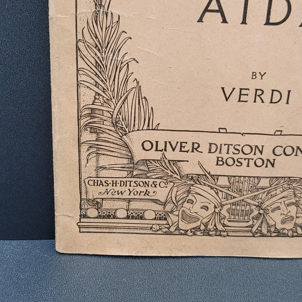 Vintage Grand Opera Librettos Italian English AIDA Verdi Oliver Ditson Co FS