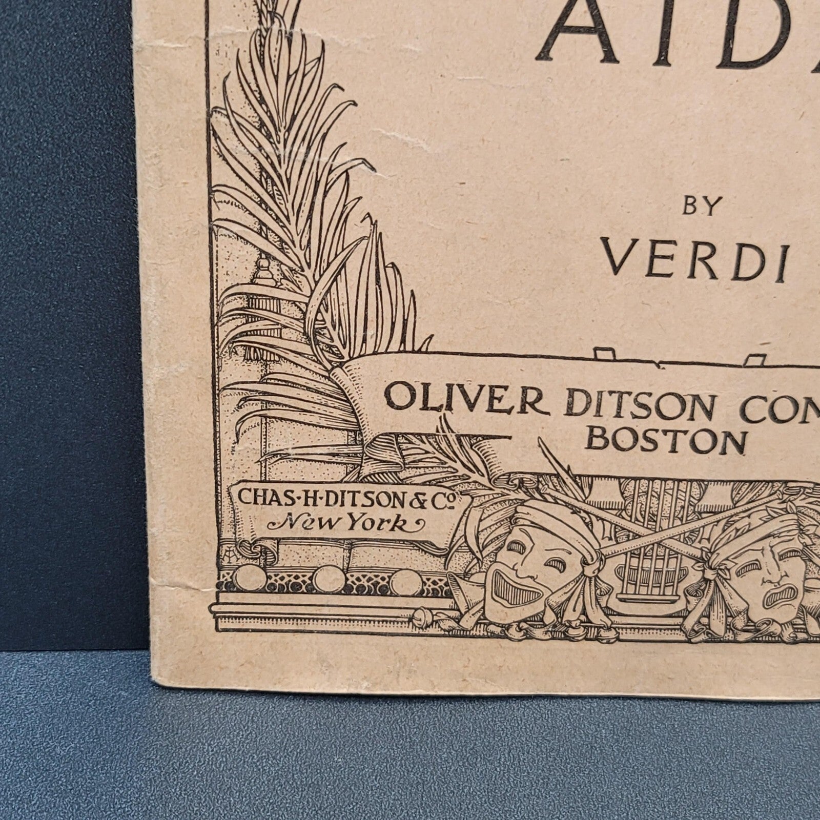 Vintage Grand Opera Librettos Italian English AIDA Verdi Oliver Ditson Co FS