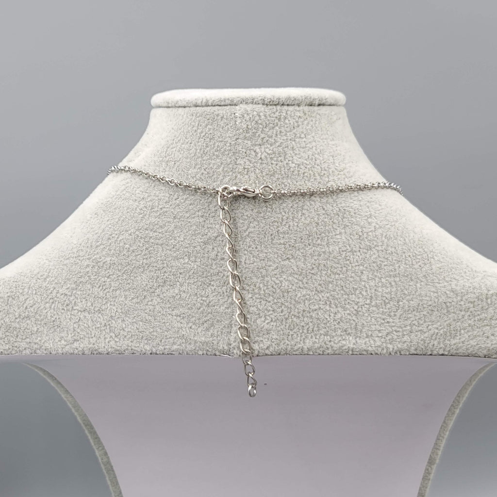 Statement Bib Necklace Silver tone White Acrylic  Silver tone 18"-20"