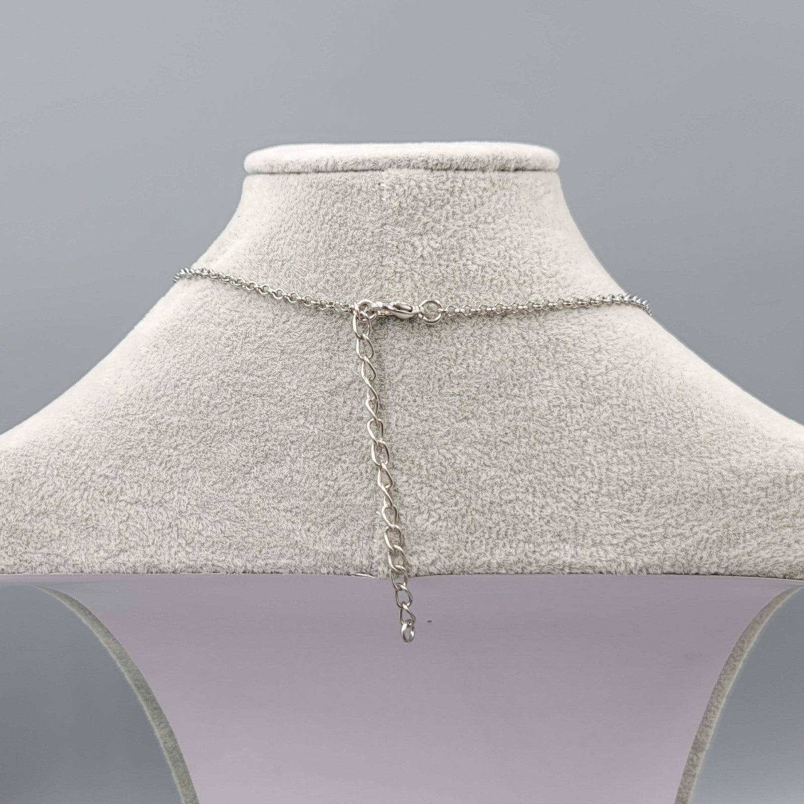 Statement Bib Necklace Silver tone White Acrylic  Silver tone 18"-20"