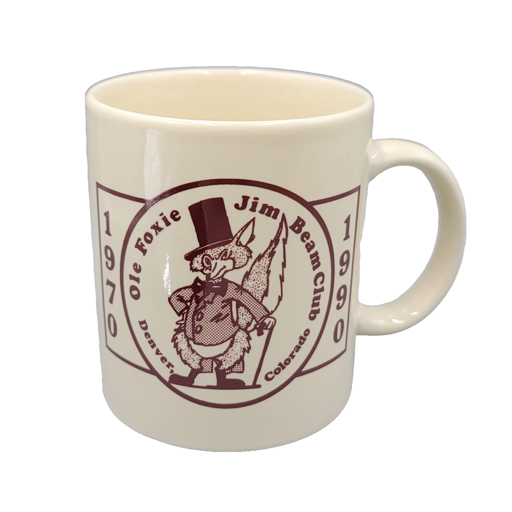 Jim Beam Club Coffee Mug Ole Foxie Denver, CO 20th Anniversary 1970 - 1990