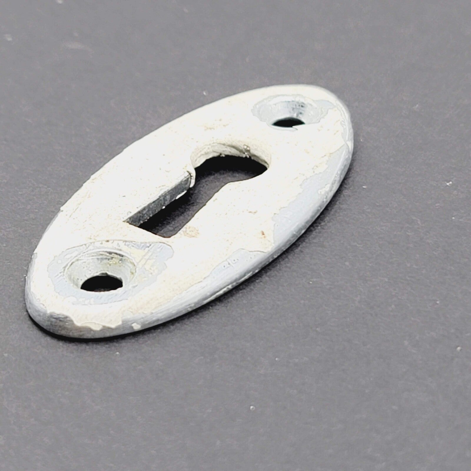 SINGLE Vintage Painted Skeleton Key hole Escutcheon  Salvage 1 7/8" x 7/8"