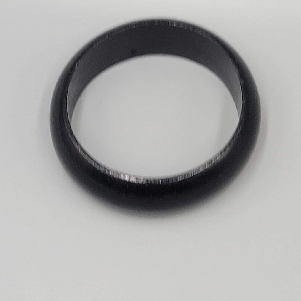 Black Solid Wood Bracelet Retro Bold Wardrobe Staple 8 in x 7/8"