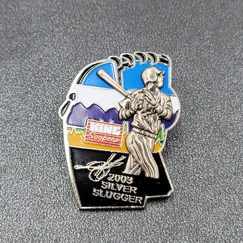 2003 Colorado Rockies pin King Soopers Silver Slugger 1.5"