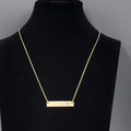 Monogram Letter N Necklace Yellow Gold tone Bar Pendant 18"