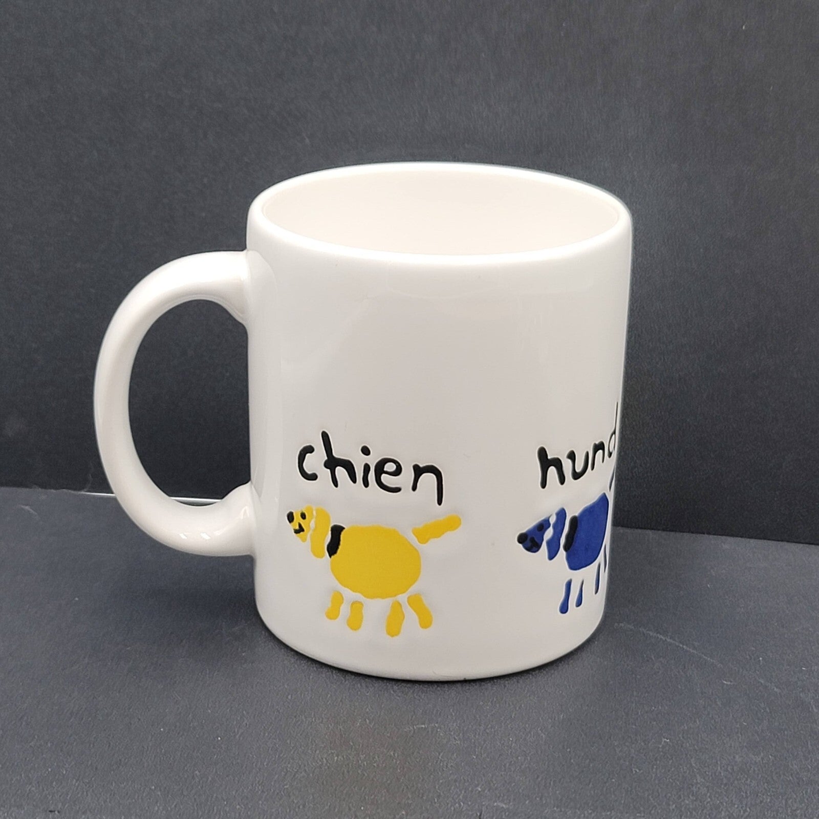 WAECHETERSBACH COFFEE MUG CUP TEA DOG WHITE CHIEN HUND PERRO