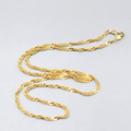 Vintage Twist Herringbone Chain Necklace Gold Plated Estate Costume Jewelry 20"