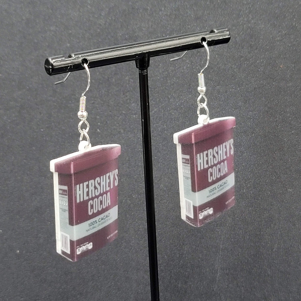 Pierced Earrings Hersheys Cocoa Acrylic Dangle 1.25"