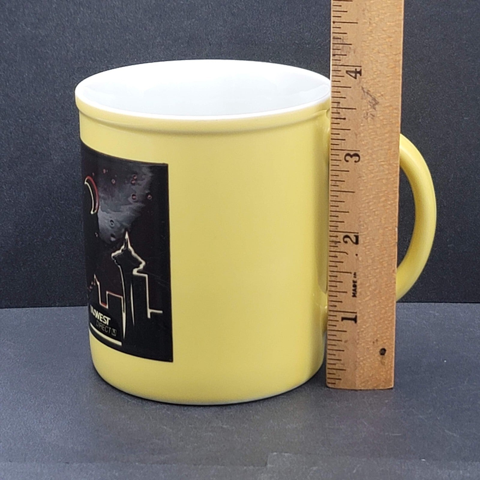 Vintage US West Color My World Coffee Mug Seattle Yellow 10 oz