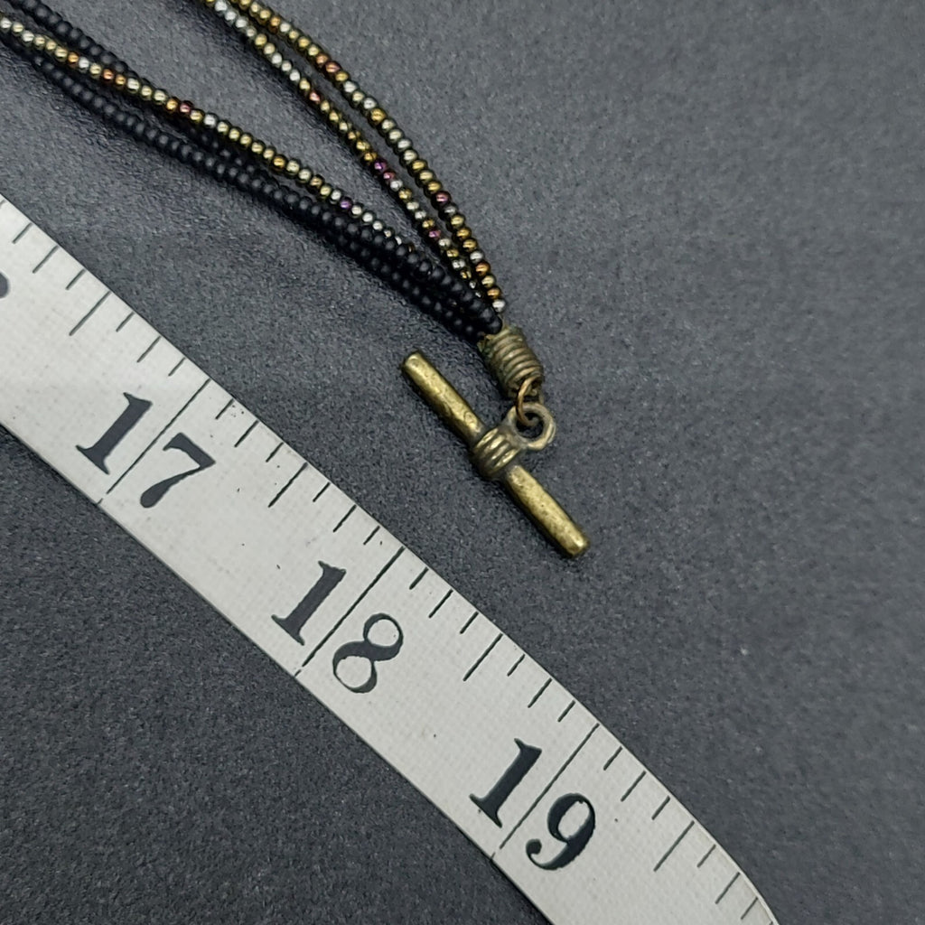 Necklace Bracelet Set Multi Strand Seed Bead Acorn Charms Stone Pendant