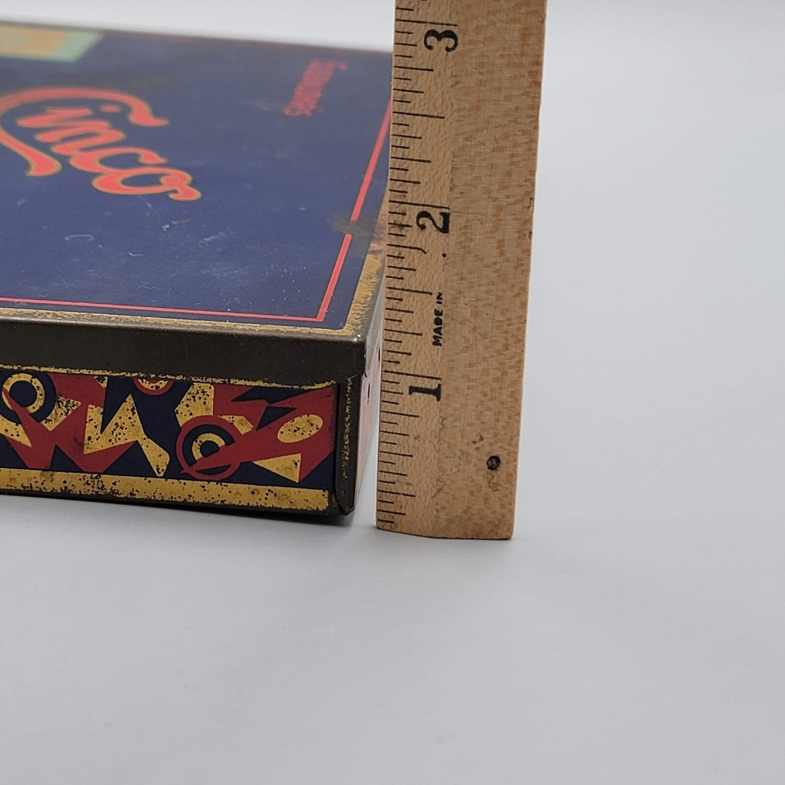 Vintage Cinco Eisenlohrs Cigar Hinged Tobacco Tin 5x8" Tax Stamp