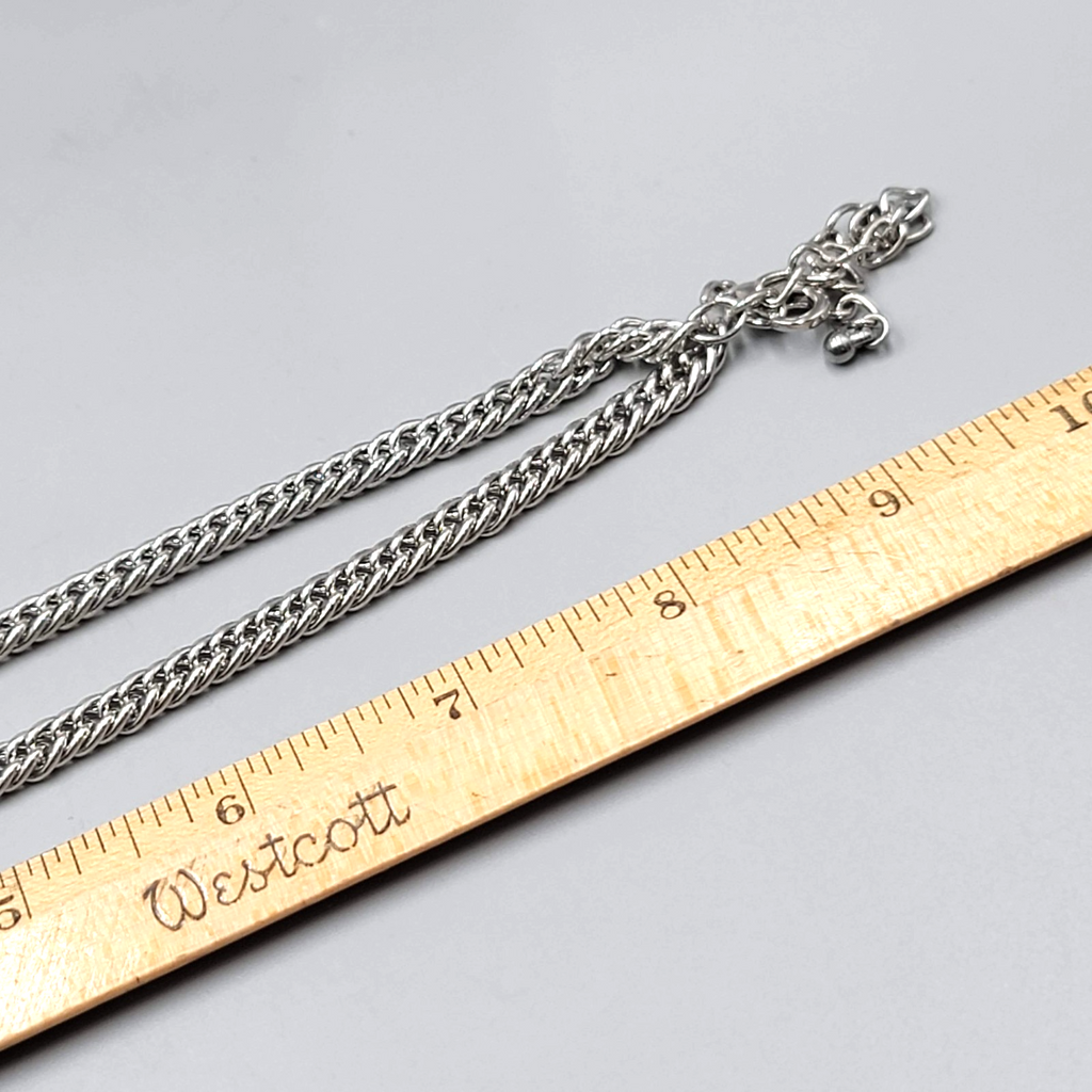 Heavy Chain Necklace Crystal Rhinestone Pendant 18"-20"