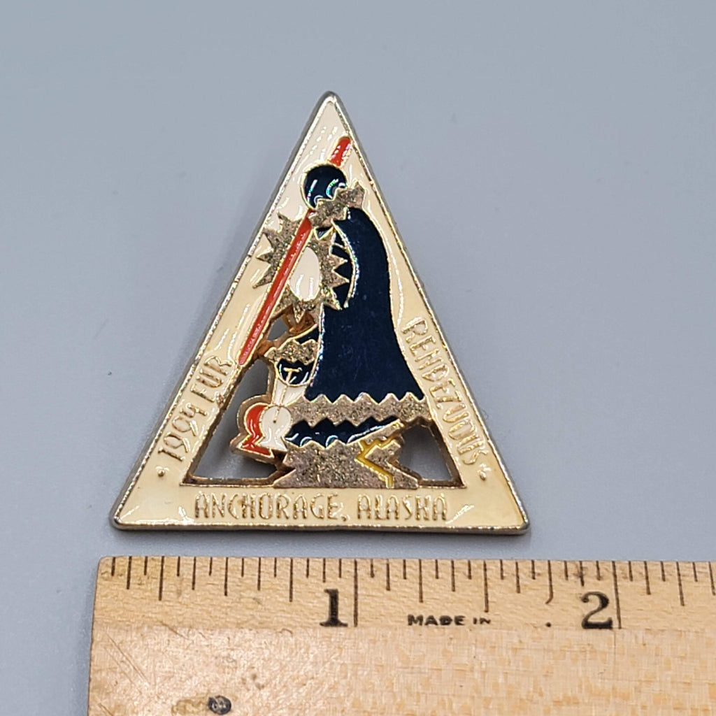 Fur Rendezvous 1994 Enamel Lapel Pin Anchorage Alaska 1.75"
