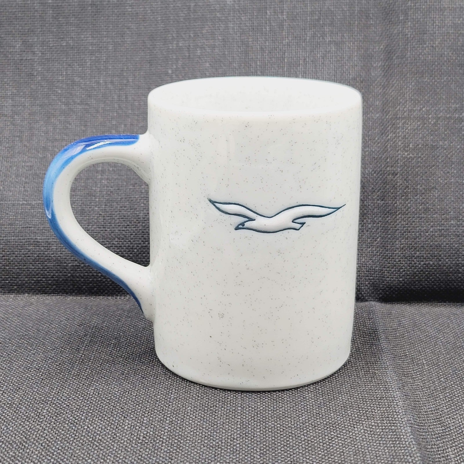 Galveston Island Coffee Mug Stoneware Cup Beach Souvenir Birds Blue Gray